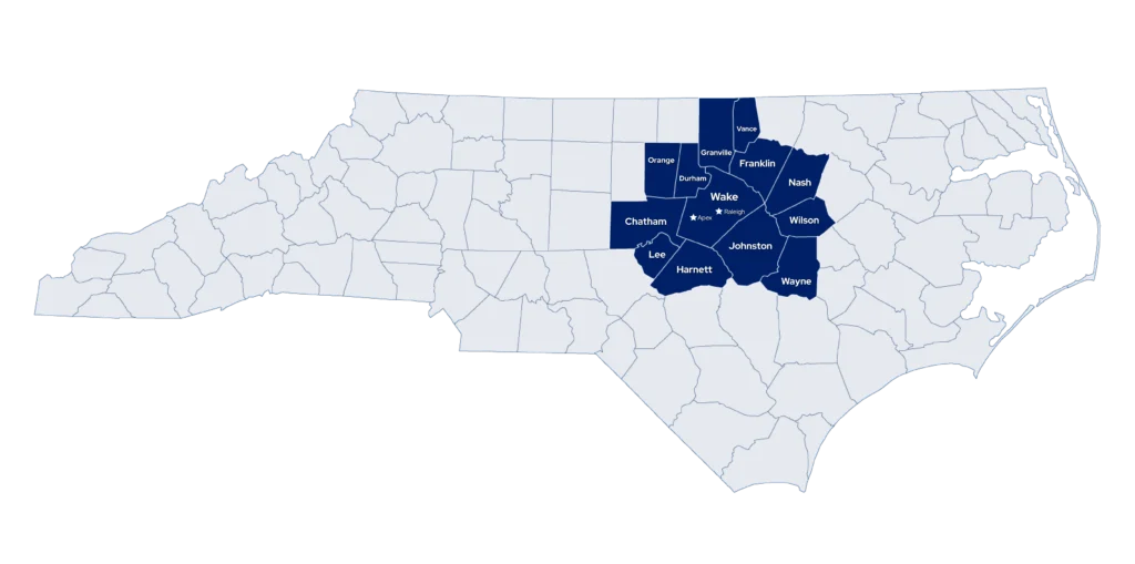 nc map of service areas